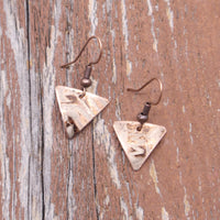 Copper triangle mini earrings