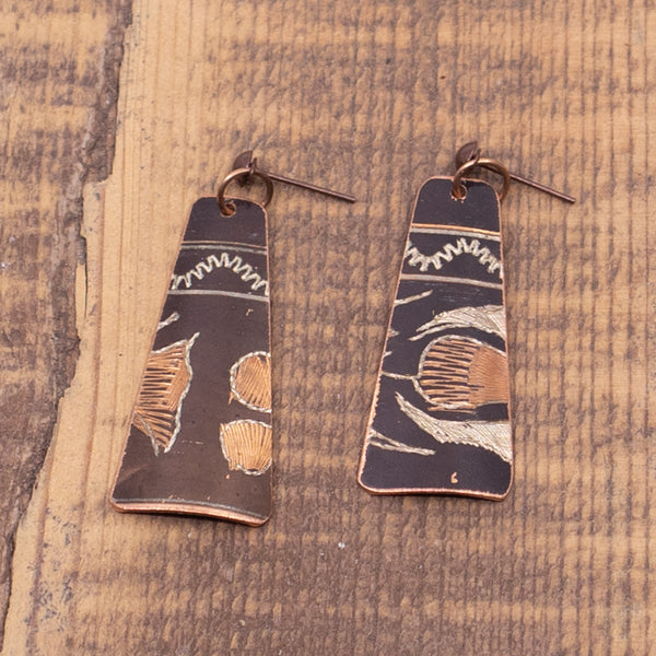 Copper Dangle Earrings