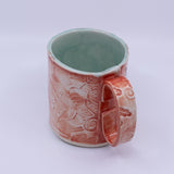 Mug - lacquer lid pattern (cerulean/red)