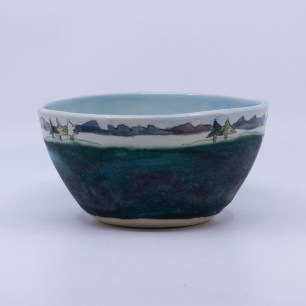 Soup Bowl – Island scene (green/blue)
