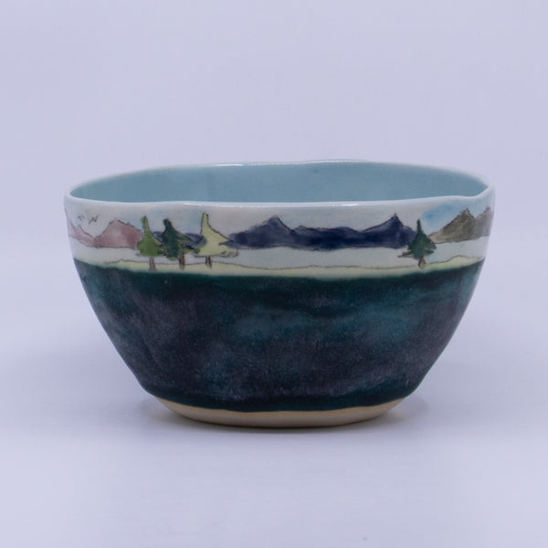 Soup Bowl – Island scene (green/blue)