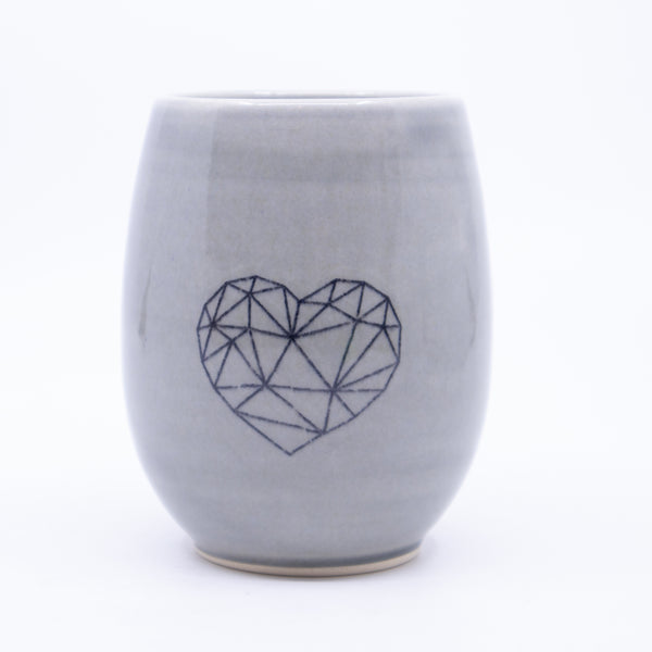 Tumbler – Silkscreen (grey/heart stencil)
