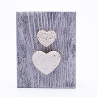 Wall Hanging – Small (two light grey hearts)