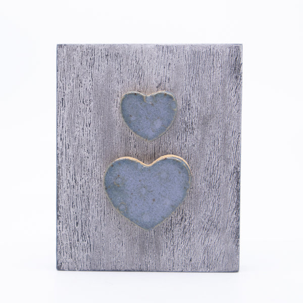 Wall Hanging – Small (two grey hearts)