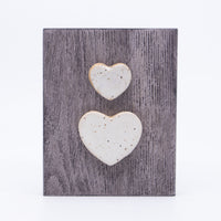 Wall Hanging – Small (two light grey hearts)