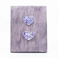 Wall Hanging – Medium (two tiny blue/white hearts)