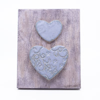 Wall Hanging – Medium (two grey hearts)