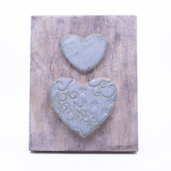 Wall Hanging – Medium (two grey hearts)