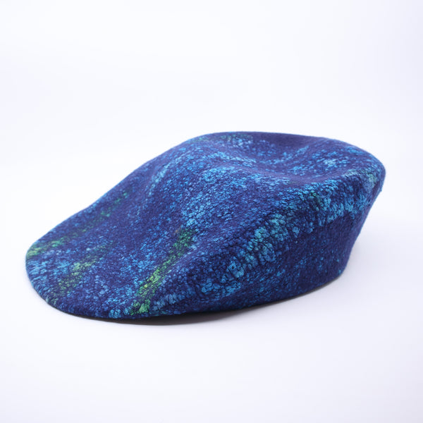 Brimmed Hat – Purple with Blue & Pink