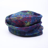 Turban Hat – Blue with Rainbow Accents