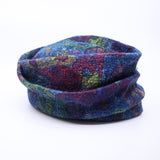 Turban Hat – Blue with Rainbow Accents