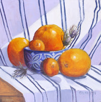 Oranges in a Blue Bowl