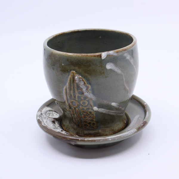 Cup and Saucer (oak cellular motif; 2pc)