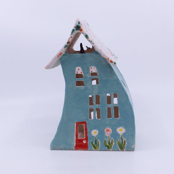 Turquoise House with the Freckled Roof
