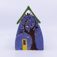 Blue House with Two Cats