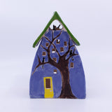 Blue House with Two Cats