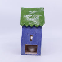 Blue House with Two Cats