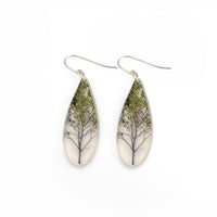Drip Green Tree Earrings
