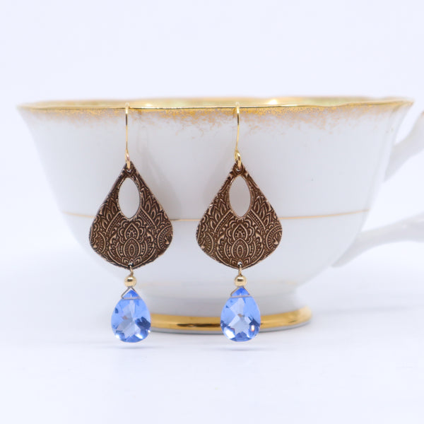 Valentina earrings (blue quartz)