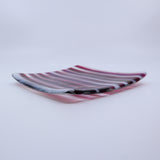 Red and White Striped Square Dish