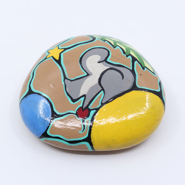 Squirrel painted rock