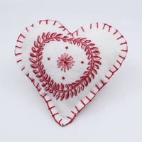 Felted Heart (red and white)