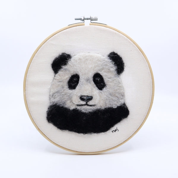 Felted Embroidery Hoop (panda)
