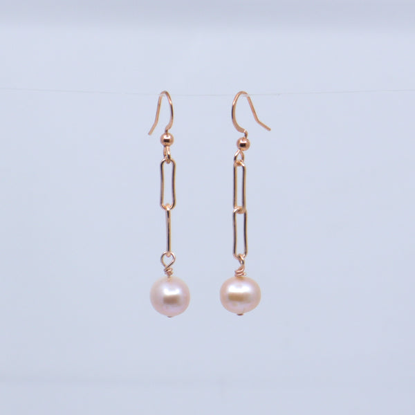 Rose Gold Paperclip Earrings