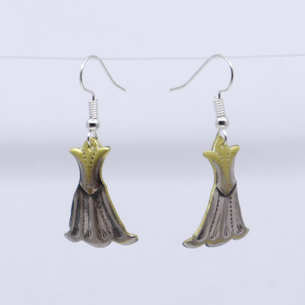 Silver/gold flowerbud earrings