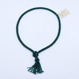 Dark Teal Tasseled Lariat Necklace