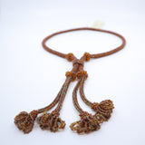Beaded Tasseled Necklace in Amber