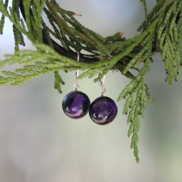 "Grape Shimmer" short earrings